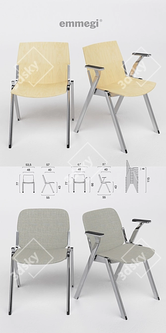 Flexible Seating Solution: Emmegi Cavea Chairs 3D model image 2