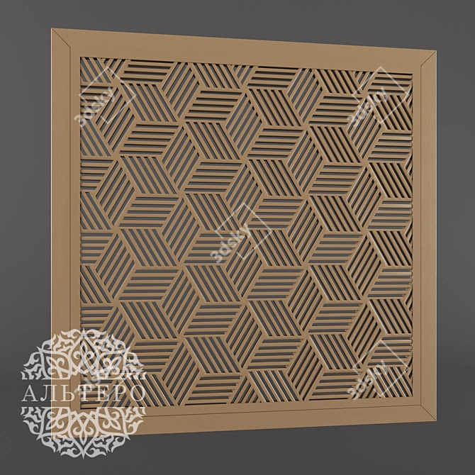 Elegant Carved MDF Panel 3D model image 1