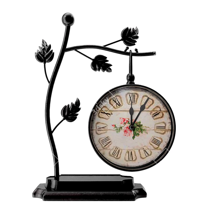 Elegant Twig Wall Clock 3D model image 1