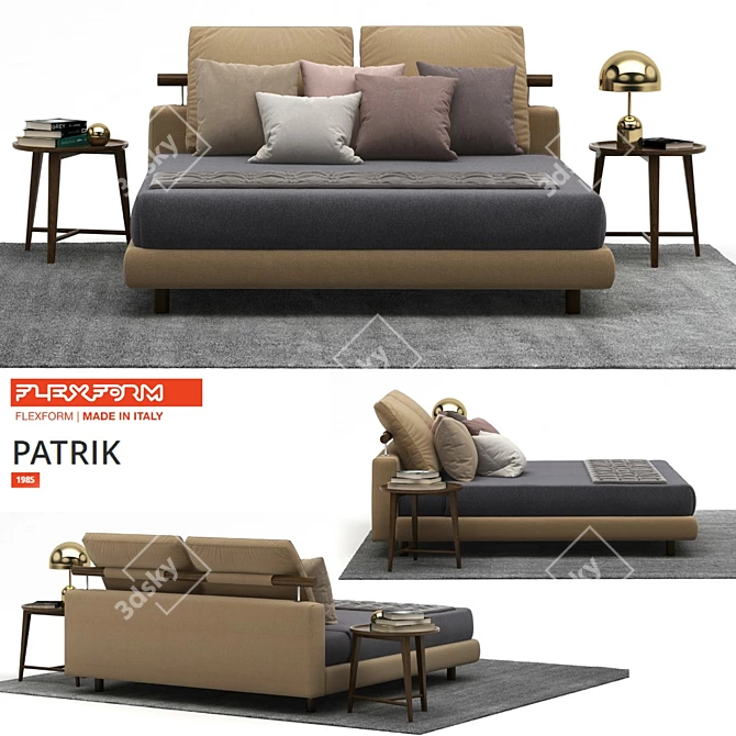 FLEXFORM PATRIK Bed: Sleek and Stylish 3D model image 1