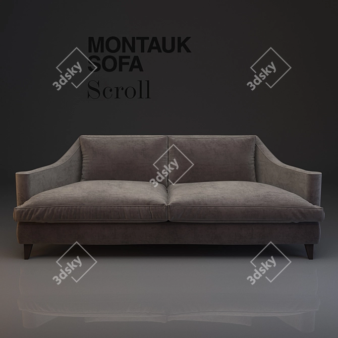 Montauk Sofa Scroll: Canadian Elegance in a Sofa 3D model image 1