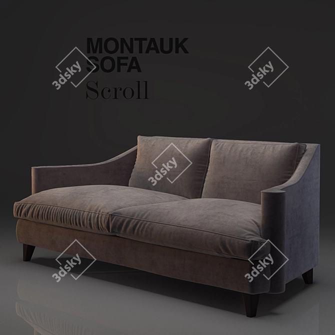 Montauk Sofa Scroll: Canadian Elegance in a Sofa 3D model image 2