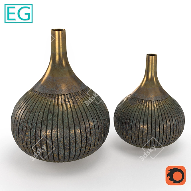 Vintage Copper Vase 3D model image 1