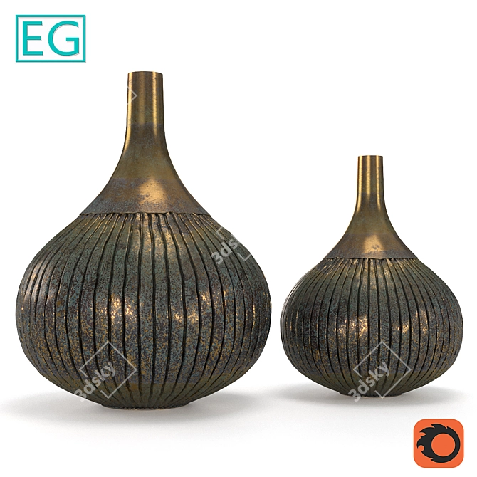 Vintage Copper Vase 3D model image 3