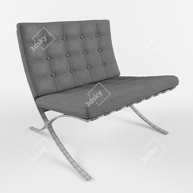 Barcelona Chair: High Quality, Textured 3D Model 3D model image 3