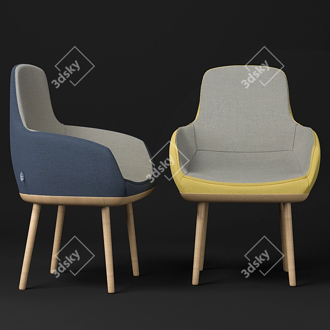 Contoured Comfort Chair 3D model image 2