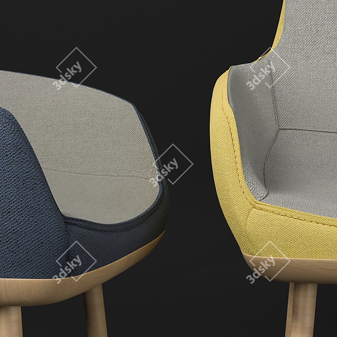 Contoured Comfort Chair 3D model image 3