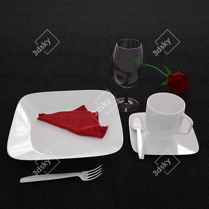Elegant Essentials: Dinnerware Set 3D model image 1