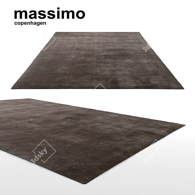 Elegant Earth Charcoal Rug 3D model image 1