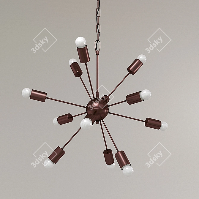 Celestial Bronze Chandelier 3D model image 1