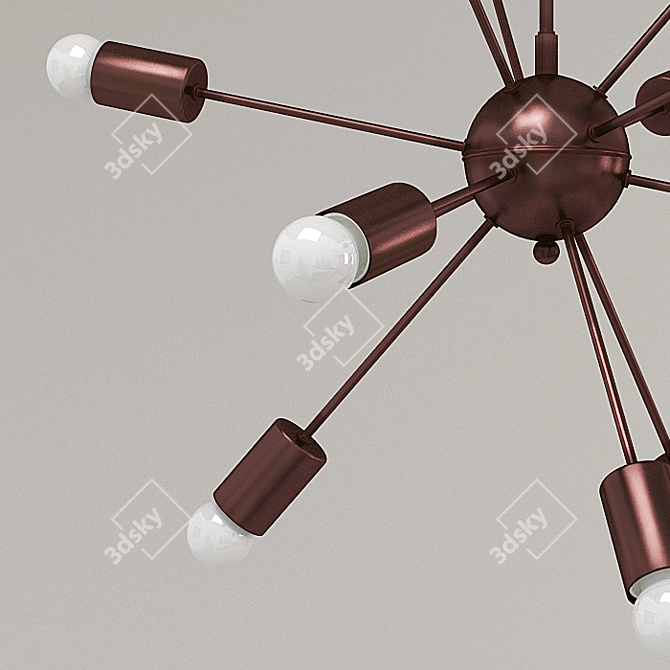 Celestial Bronze Chandelier 3D model image 2