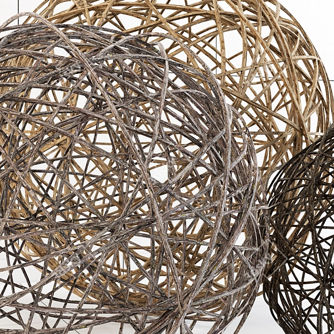 Wicker Ball - 3D Textured Geometry 3D model image 2