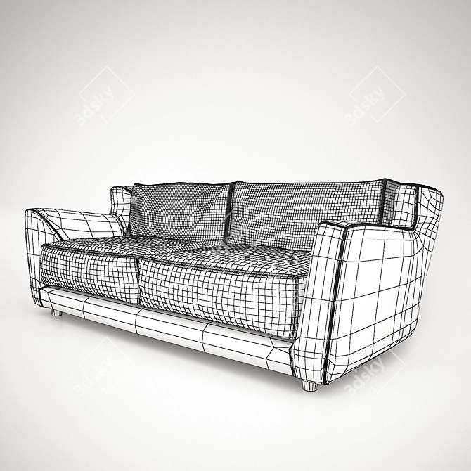 Elegant Leather Sofa - Bergère Longe 3D model image 2