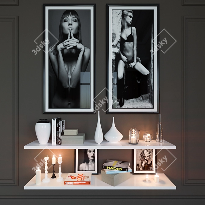 Elegant Home Decor Set 3D model image 1