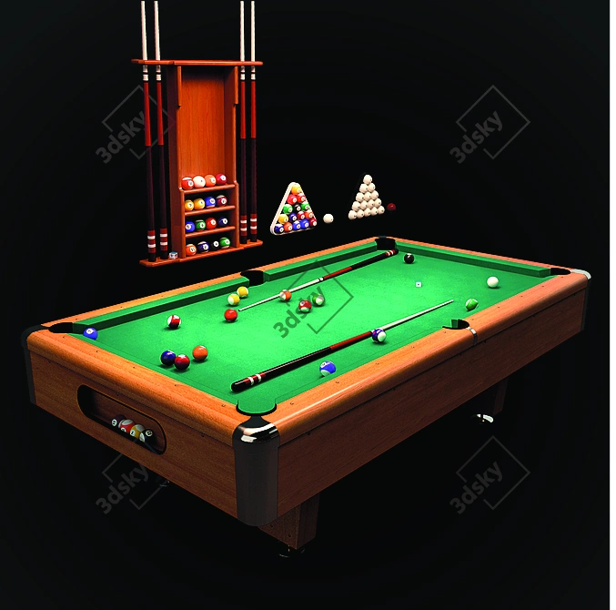 Modern Suite II 8ft Pool Table 3D model image 1