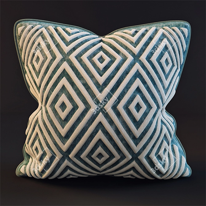 Luxury Cushion Set: 3 High/Low Poly 3D model image 3