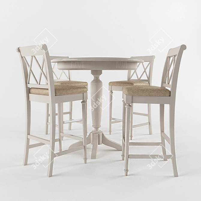 Classic American Drew Dining Set 3D model image 1