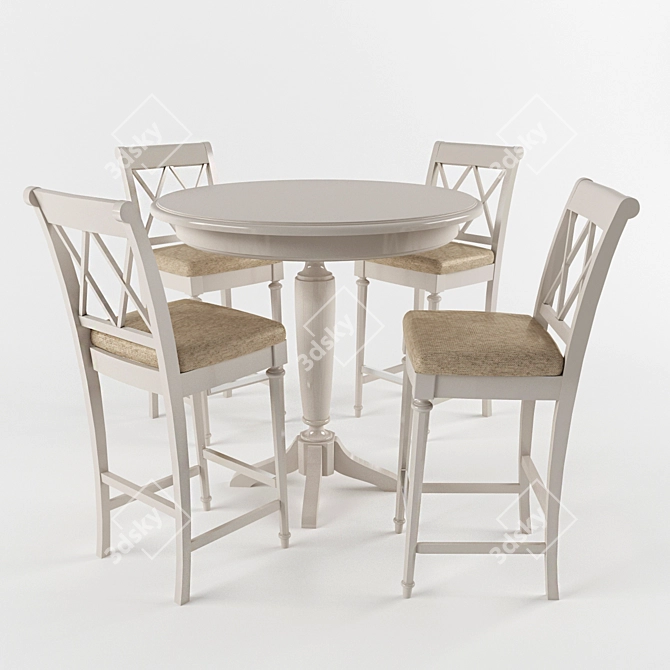 Classic American Drew Dining Set 3D model image 2