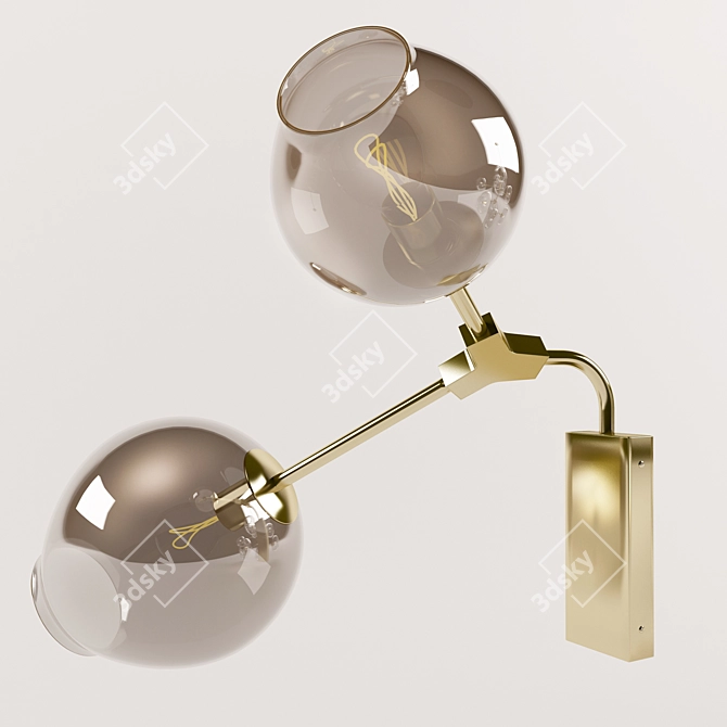 Bubbly Branch Metal Glass Sculpture 3D model image 2