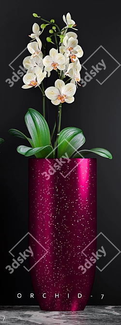 Luxurious Orchid7: the Ultimate Floral Masterpiece 3D model image 2