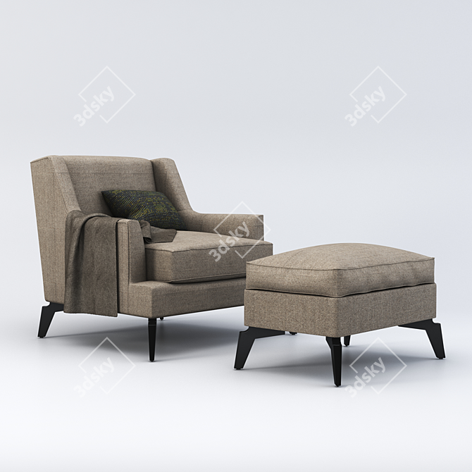 Elegant Enzo Armchair: Chic, Modern Design 3D model image 1