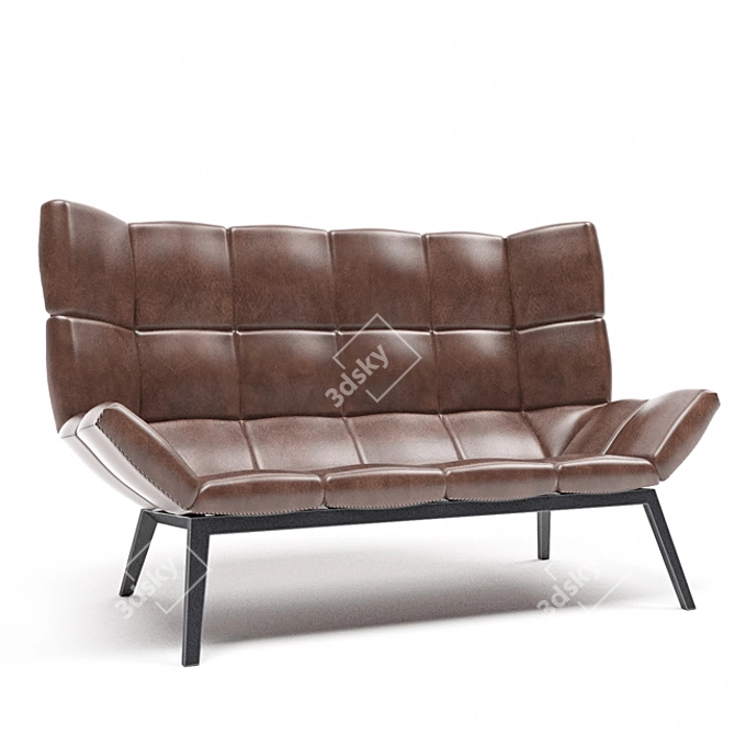 Luxurious Leather Sofa 3D model image 1