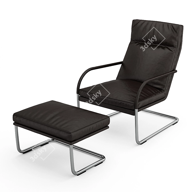 Walter Knoll George Lounge: Stylish Leather Lounge Chair 3D model image 1