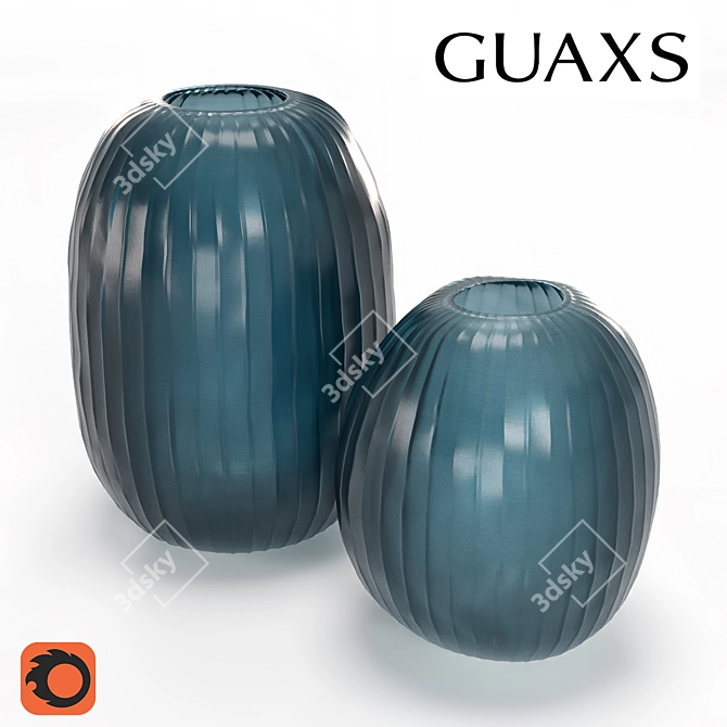 Oceanic Embossed Glass Vase 3D model image 3