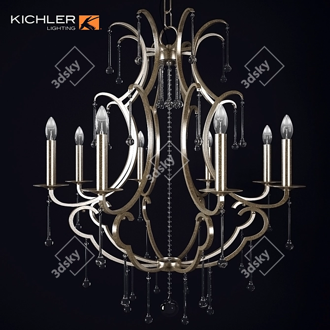 Elegant Shelsley 8-Light Chandelier 3D model image 1