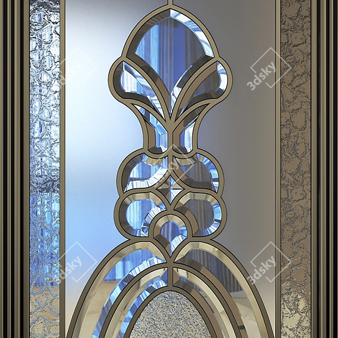 Elegant Stained Glass Door 3D model image 2