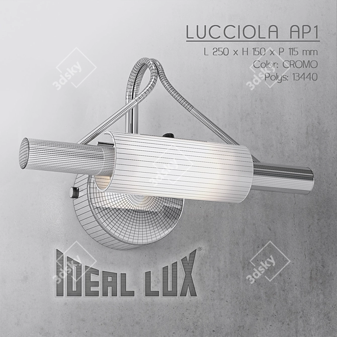 Elegant Metal Wall Lamp 3D model image 3