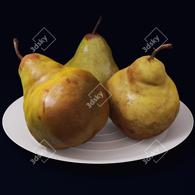 Pearly Pears Plate 3D model image 1