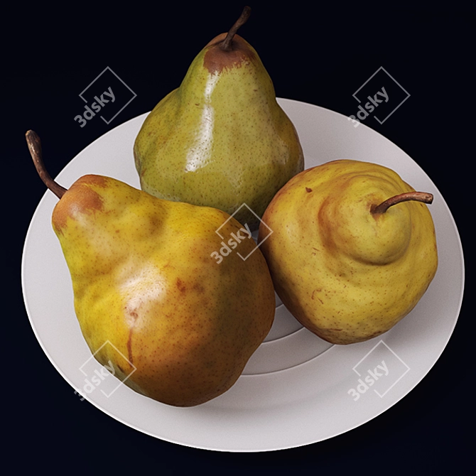 Pearly Pears Plate 3D model image 2