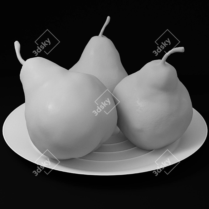 Pearly Pears Plate 3D model image 3