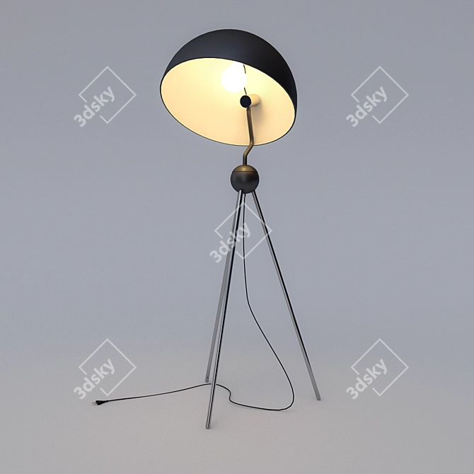 Modern Tripod Floor Lamp 3D model image 2