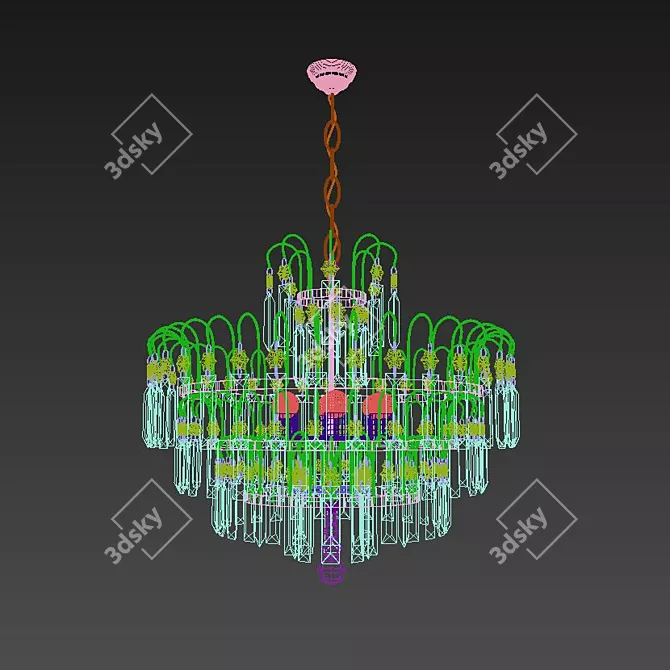 Elegant Dotzauer Chandelier 3D model image 2