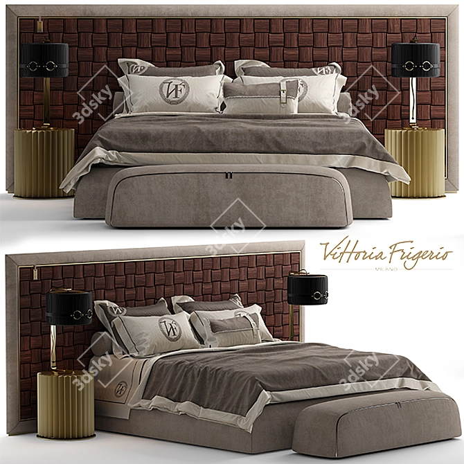 Elegant Vittoria Frigerio Bed 3D model image 1