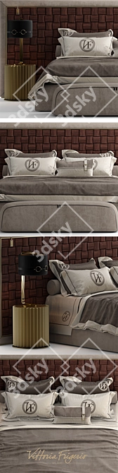 Elegant Vittoria Frigerio Bed 3D model image 2