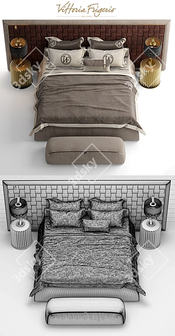 Elegant Vittoria Frigerio Bed 3D model image 3