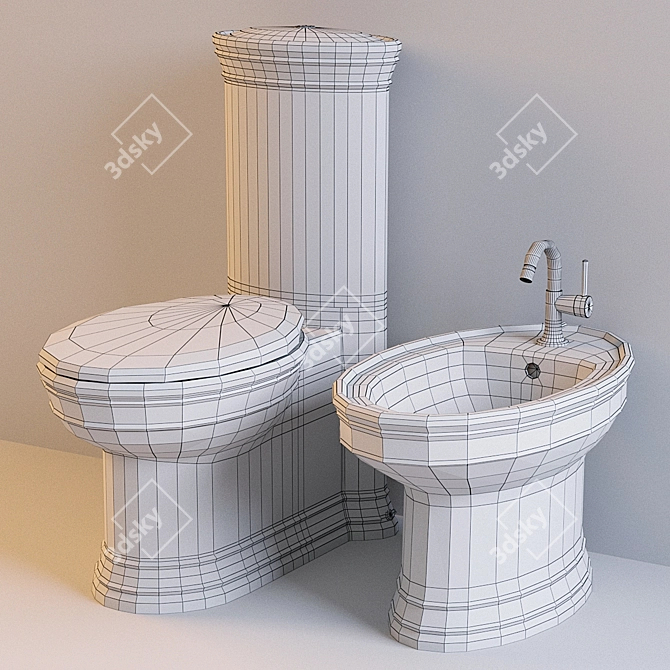 V&B (Amadea) Floor WC & Bidet 3D model image 3