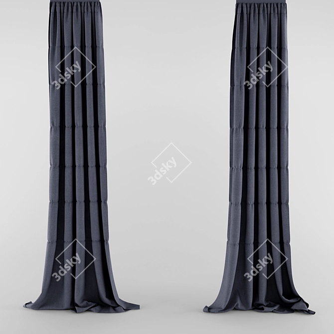 Modern Style Curtains 3D model image 1