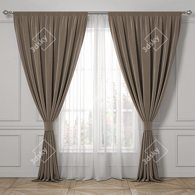 Classic Elegance: Timeless Curtains 3D model image 1