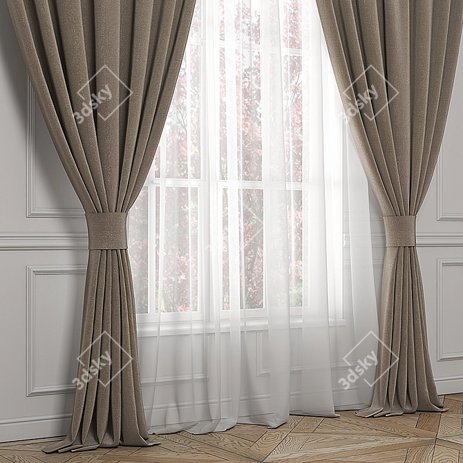 Classic Elegance: Timeless Curtains 3D model image 2
