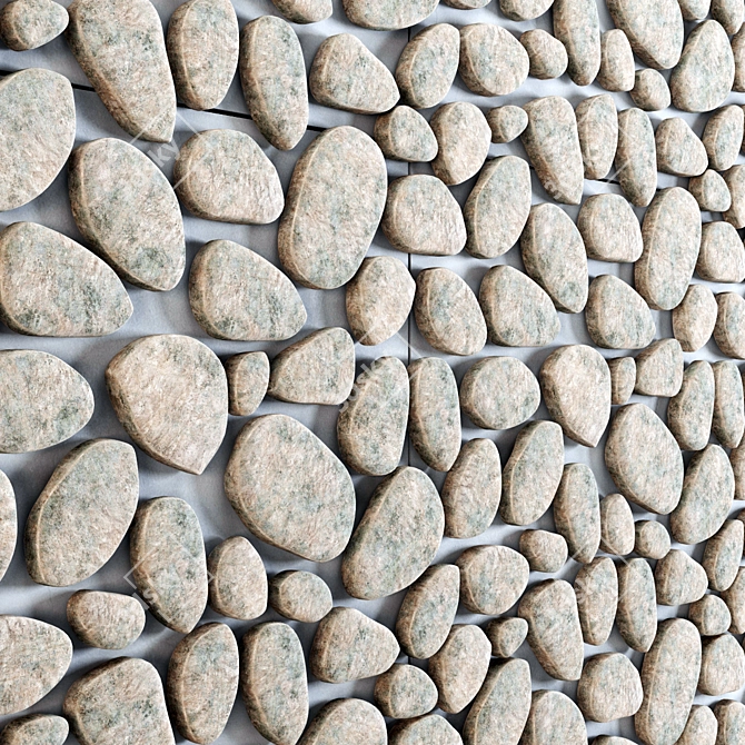 Natural Stone Pebble Plate 3D model image 1