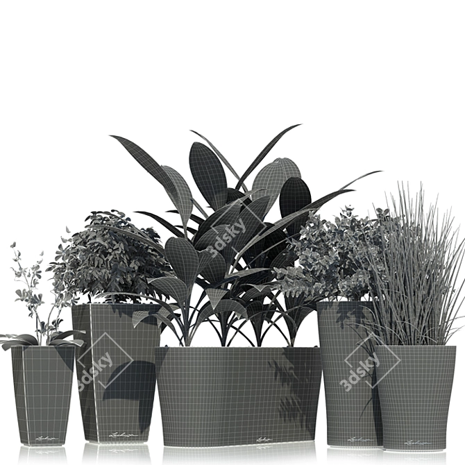 Sleek Lechuza Desktop Pots 3D model image 2