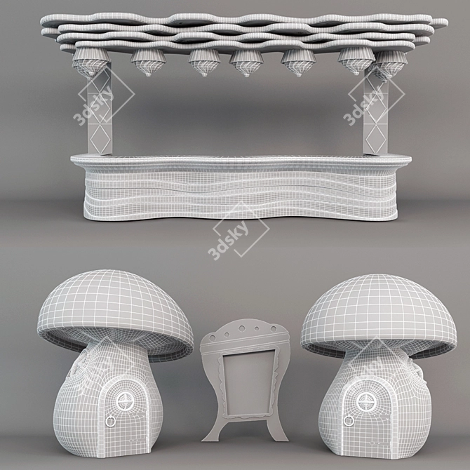 Title: Entertainment Center Elements Set 3D model image 2