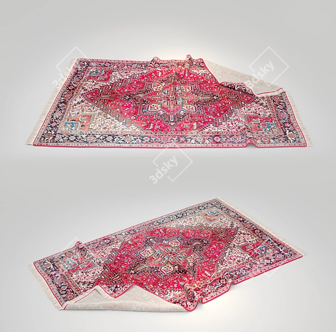 Sarpet Red 3D Rug: 300x180 cm | 800k Polygons 3D model image 1