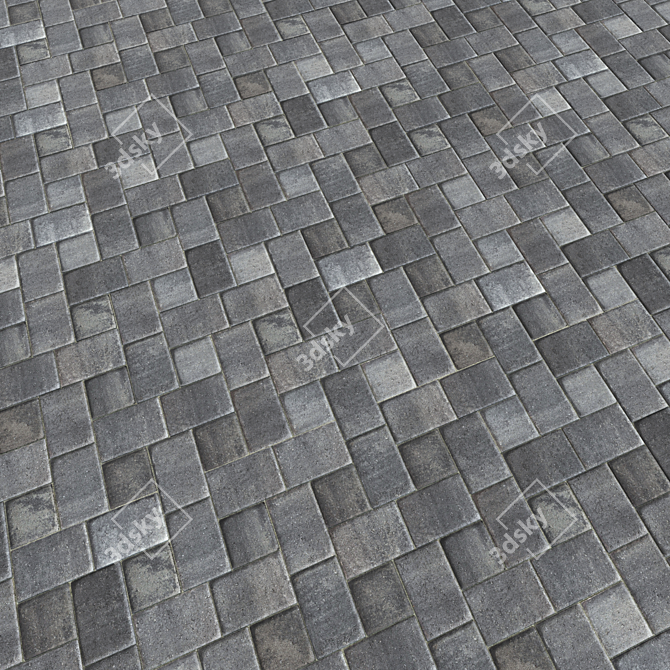 High Resolution Cobblestone Pavers 3D model image 2