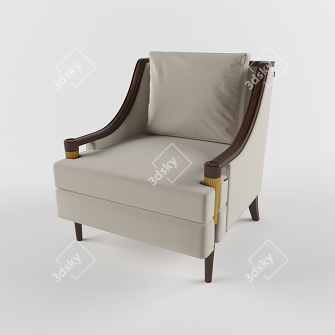 Elegant Upholstered Armchair 3D model image 1
