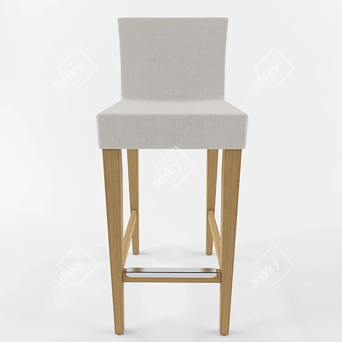 Sophisticated Oak Bar Chair 3D model image 2